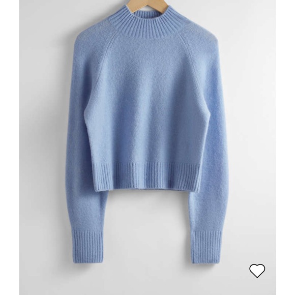 Chic Light Blue Turtleneck Sweater - Picture 1 of 6